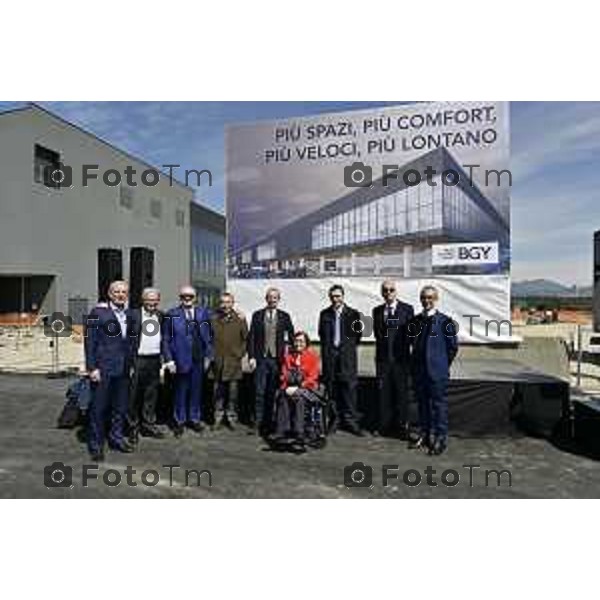 Tiziano Manzoni/LaPresse 19--04- 2024 Bergamo, Italia Cronaca Bergamo cerimonia apertura cantiere terminal est - Aeroporto Milano Orio Al Serio .