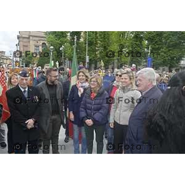 Tiziano Manzoni/LaPresse 2 5--04- 2024 Bergamo, Italia Cronaca Bergamo 25 aprile 2024 festa della liberazione celebrazione e discorsi Bersani