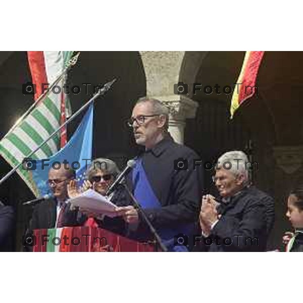 Tiziano Manzoni/LaPresse 2 5--04- 2024 Bergamo, Italia Cronaca Bergamo 25 aprile 2024 festa della liberazione celebrazione e discorsi Bersani