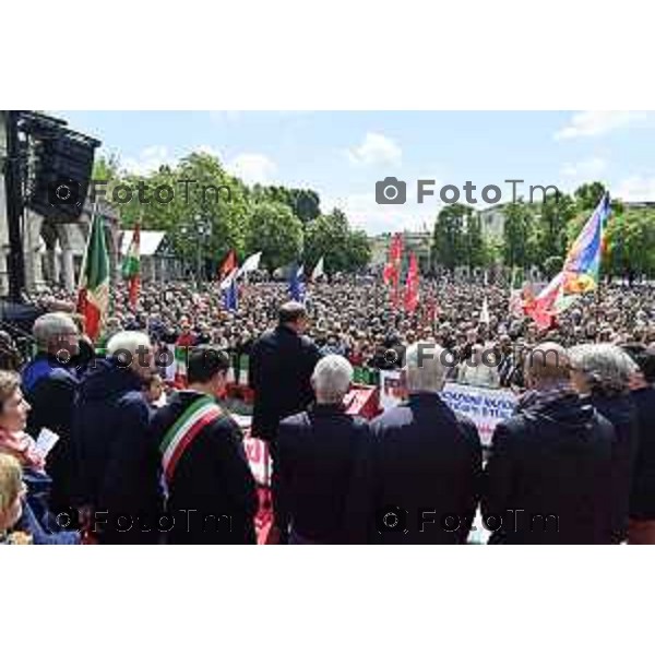 Tiziano Manzoni/LaPresse 2 5--04- 2024 Bergamo, Italia Cronaca Bergamo 25 aprile 2024 festa della liberazione celebrazione e discorsi Bersani