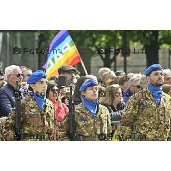 Tiziano Manzoni/LaPresse 2 5--04- 2024 Bergamo, Italia Cronaca Bergamo 25 aprile 2024 festa della liberazione celebrazione e discorsi Bersani