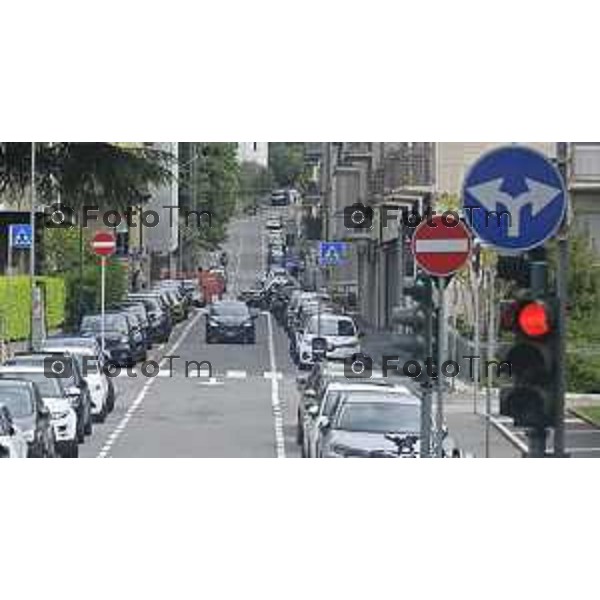 Tiziano Manzoni/LaPresse 265--04- 2024 Bergamo, Italia Cronaca Bergamo nuova viabilità e apertura del parcheggio di via Fara