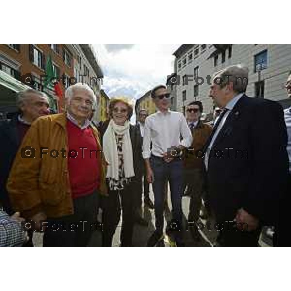 Tiziano Manzoni/LaPresse 4--05- 2024 Bergamo, Italia Cronaca Bergamo Incontro Maurizio Gasparri stampa Forza Italia in via XX settembe Pezzotta Andrea Giorgetti