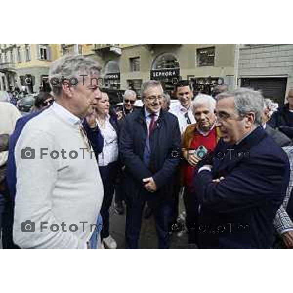 Tiziano Manzoni/LaPresse 4--05- 2024 Bergamo, Italia Cronaca Bergamo Incontro Maurizio Gasparri stampa Forza Italia in via XX settembe Pezzotta Andrea Giorgetti