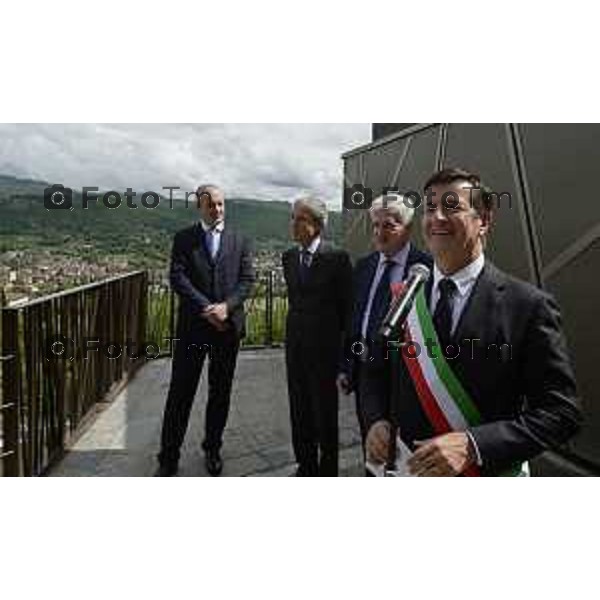 Tiziano Manzoni/LaPresse 4--05- 2024 Bergamo, Italia Cronaca Bergamo inaugurazione parking Fara con contestazione ultima generazione