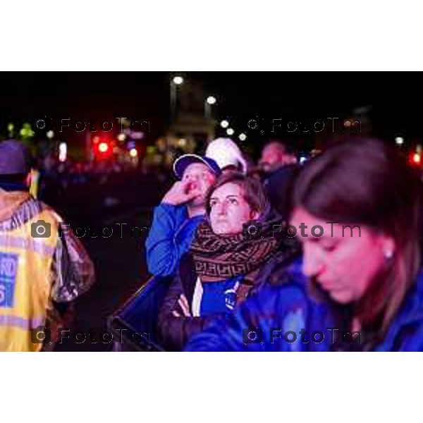 Tiziano Manzoni/LaPresse 1 5--05- 2024 Bergamo, Italia Cronaca Bergamo Incontro Atalanta Juventus per la coppa italia maxi schermo a Bergamo