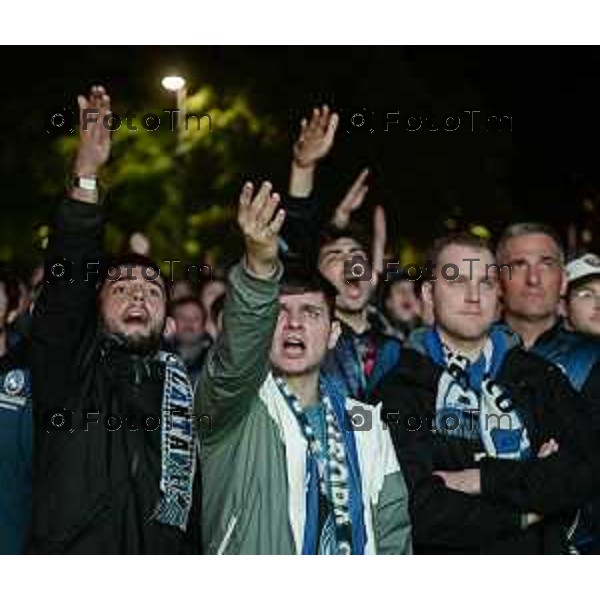 Tiziano Manzoni/LaPresse 1 5--05- 2024 Bergamo, Italia Cronaca Bergamo Incontro Atalanta Juventus per la coppa italia maxi schermo a Bergamo