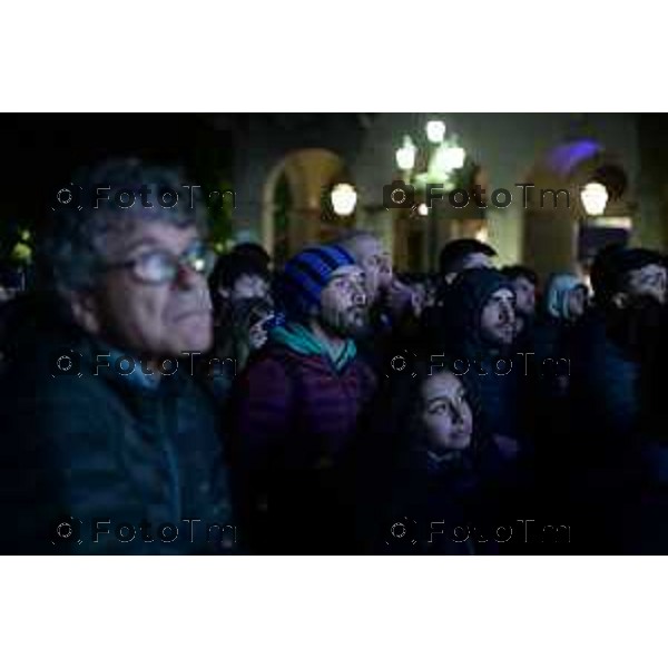 Tiziano Manzoni/LaPresse 1 5--05- 2024 Bergamo, Italia Cronaca Bergamo Incontro Atalanta Juventus per la coppa italia maxi schermo a Bergamo