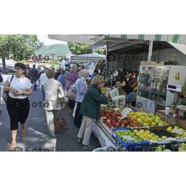 Tiziano Manzoni/LaPresse 18--05- 2024 Bergamo, Italia Cronaca Bergamo Mercato Monterosso quartiere banch pescheria ortofrutta