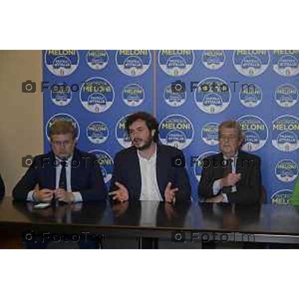 Tiziano Manzoni/LaPresse 20--05- 2024 Bergamo, Italia Cronaca Bergamo Fratelli d\'Italia Fidanza e Andrea Tremaglia in appoggio ai candidati elezioni 2024