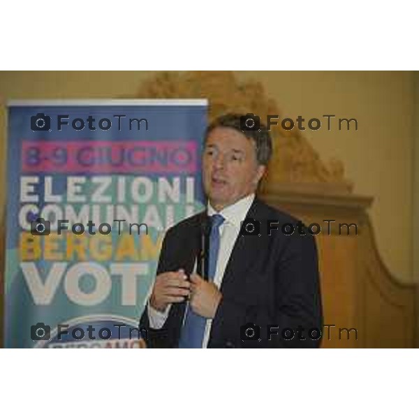 Tiziano Manzoni/LaPresse 30-05- 2024 Bergamo, Italia Cronaca Bergamo Matteo Renzi Auditoriumi San Sisto lista “Stati Uniti d’Europa” e la lista “Bergamo Europea” in corsa per le elezioni del comune di Bergamo, a sostegno della candidata sindaco Elena Carnevali. 2024