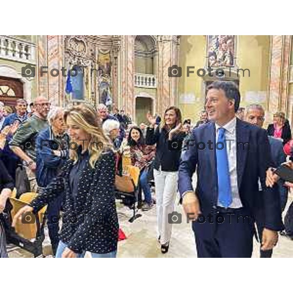 Tiziano Manzoni/LaPresse 30-05- 2024 Bergamo, Italia Cronaca Bergamo Matteo Renzi Auditoriumi San Sisto lista “Stati Uniti d’Europa” e la lista “Bergamo Europea” in corsa per le elezioni del comune di Bergamo, a sostegno della candidata sindaco Elena Carnevali. 2024