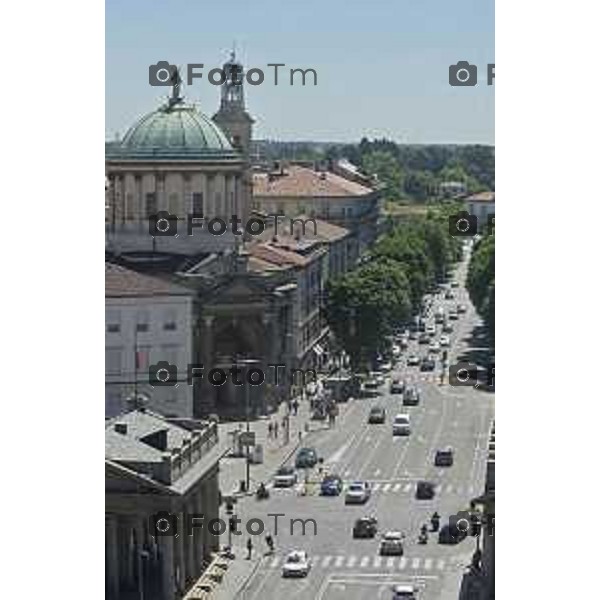 Tiziano Manzoni/LaPresse 1--06- 2024 Bergamo, Italia Cronaca Bergamo vista dall\'alto panoramiche POrta nuova propilei stazione via papa giovanni