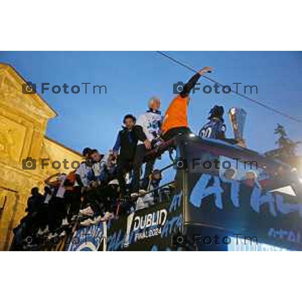 Tiziano Manzoni/LaPresse 31--05- 2024 Bergamo, Italia Cronaca Bergamo Celebrazione Atalanta per coppa UEFA con bus scoperto nelle vie della città