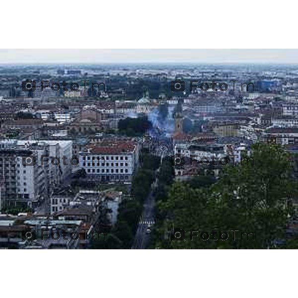 Tiziano Manzoni/LaPresse 31--05- 2024 Bergamo, Italia Cronaca Bergamo Celebrazione Atalanta per coppa UEFA con bus scoperto nelle vie della città