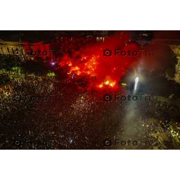 Tiziano Manzoni/LaPresse 31--05- 2024 Bergamo, Italia Cronaca Bergamo Celebrazione Atalanta per coppa UEFA con bus scoperto nelle vie della città