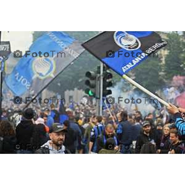 Tiziano Manzoni/LaPresse 31--05- 2024 Bergamo, Italia Cronaca Bergamo Celebrazione Atalanta per coppa UEFA con bus scoperto nelle vie della città