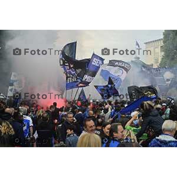 Tiziano Manzoni/LaPresse 31--05- 2024 Bergamo, Italia Cronaca Bergamo Celebrazione Atalanta per coppa UEFA con bus scoperto nelle vie della città