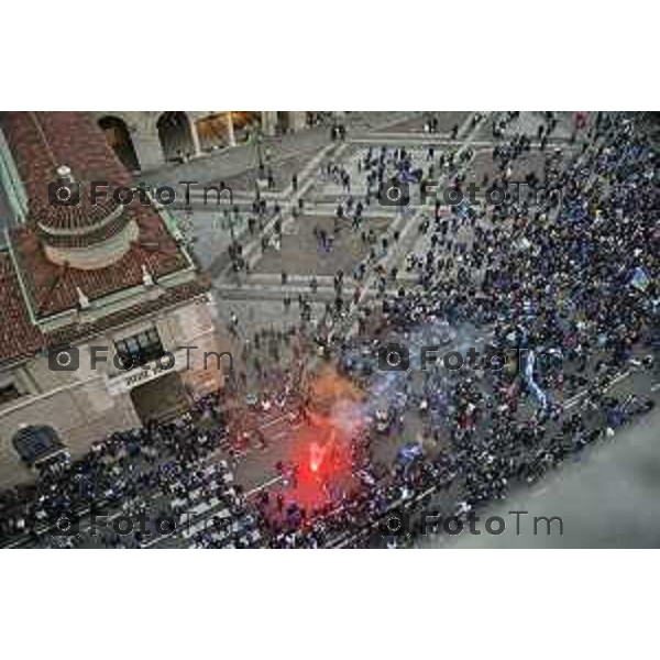 Tiziano Manzoni/LaPresse 31--05- 2024 Bergamo, Italia Cronaca Bergamo Celebrazione Atalanta per coppa UEFA con bus scoperto nelle vie della città