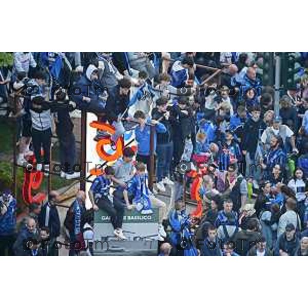 Tiziano Manzoni/LaPresse 31--05- 2024 Bergamo, Italia Cronaca Bergamo Celebrazione Atalanta per coppa UEFA con bus scoperto nelle vie della città