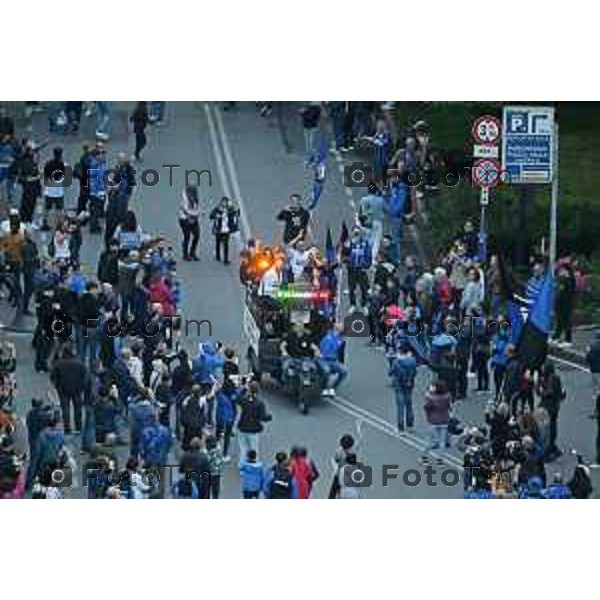 Tiziano Manzoni/LaPresse 31--05- 2024 Bergamo, Italia Cronaca Bergamo Celebrazione Atalanta per coppa UEFA con bus scoperto nelle vie della città