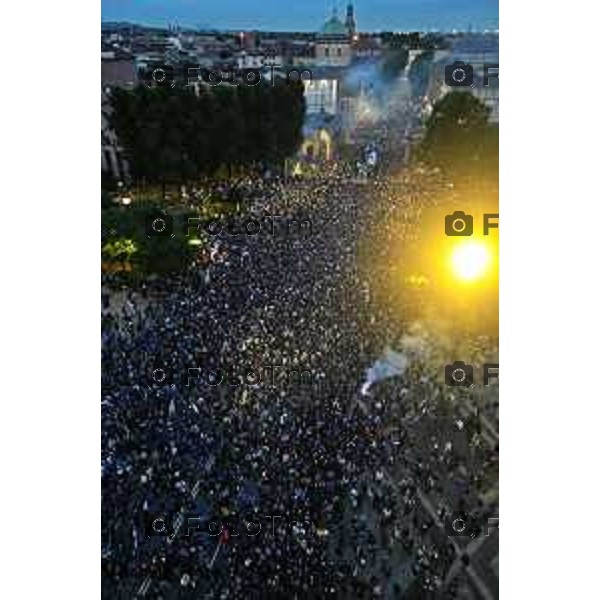 Tiziano Manzoni/LaPresse 31--05- 2024 Bergamo, Italia Cronaca Bergamo Celebrazione Atalanta per coppa UEFA con bus scoperto nelle vie della città