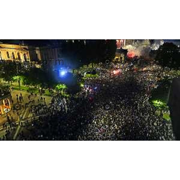 Tiziano Manzoni/LaPresse 31--05- 2024 Bergamo, Italia Cronaca Bergamo Celebrazione Atalanta per coppa UEFA con bus scoperto nelle vie della città