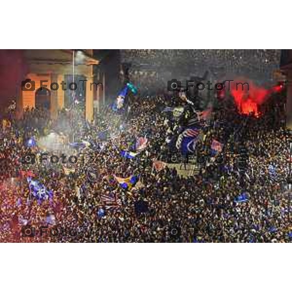 Tiziano Manzoni/LaPresse 31--05- 2024 Bergamo, Italia Cronaca Bergamo Celebrazione Atalanta per coppa UEFA con bus scoperto nelle vie della città