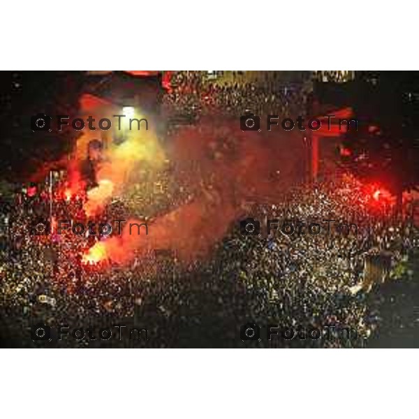 Tiziano Manzoni/LaPresse 31--05- 2024 Bergamo, Italia Cronaca Bergamo Celebrazione Atalanta per coppa UEFA con bus scoperto nelle vie della città