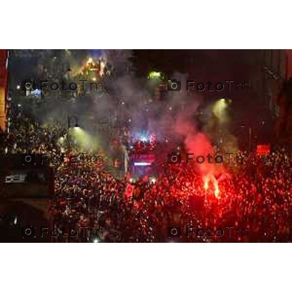 Tiziano Manzoni/LaPresse 31--05- 2024 Bergamo, Italia Cronaca Bergamo Celebrazione Atalanta per coppa UEFA con bus scoperto nelle vie della città