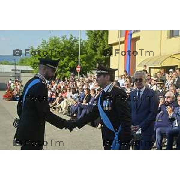 Tiziano Manzoni/LaPresse 5-06- 2024 Bergamo, Italia Cronaca Bergamo Festa dell\'arma dei carabinieri 210 anno di fondazione con Maria Cristina Rota Prefetto di Bergamo e colonnello Salvatore Sauco