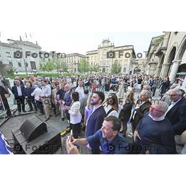 Tiziano Manzoni/LaPresse 6--6- 2024 Bergamo, Italia Cronaca IncontroBergamo chiusura campagna elettorale candidato sindaco Pezzotta Andrea