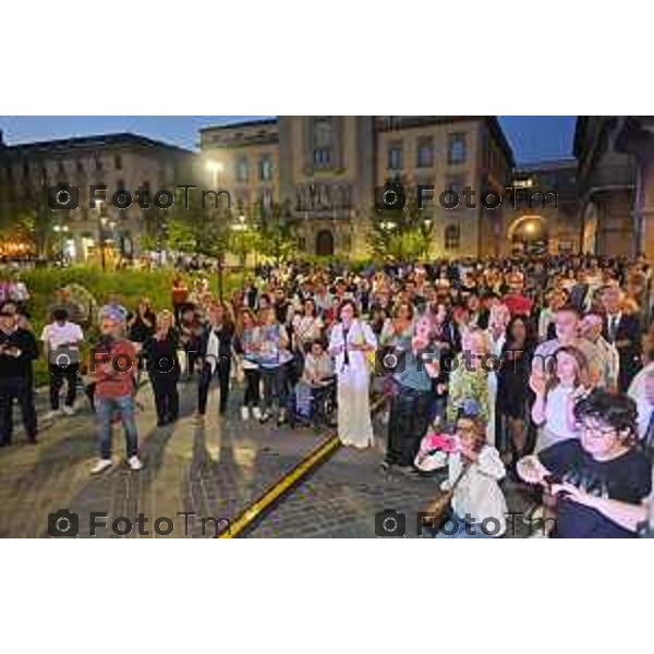 Tiziano Manzoni/LaPresse 6--6- 2024 Bergamo, Italia Cronaca IncontroBergamo chiusura campagna elettorale candidato sindaco Pezzotta Andrea