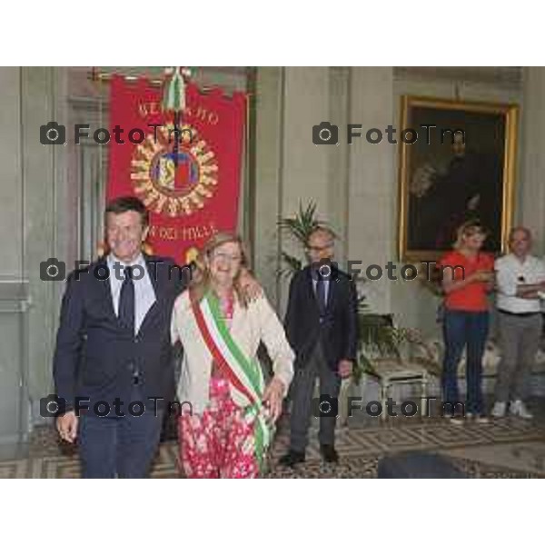 Tiziano Manzoni/LaPresse 11-06- 2024 Bergamo, Italia Cronaca Insediamento Elena Carnevali nuovo sindaco di Bergamo 2024