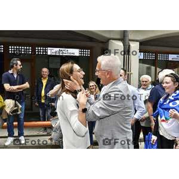 Tiziano Manzoni/LaPresse 24--06- 2024 Bergamo, Italia Cronaca Romano di Lombardia .ballottaggio Gianfranco Gafforelli nuovo sindaco, vince il centrodestra Paola Suardi