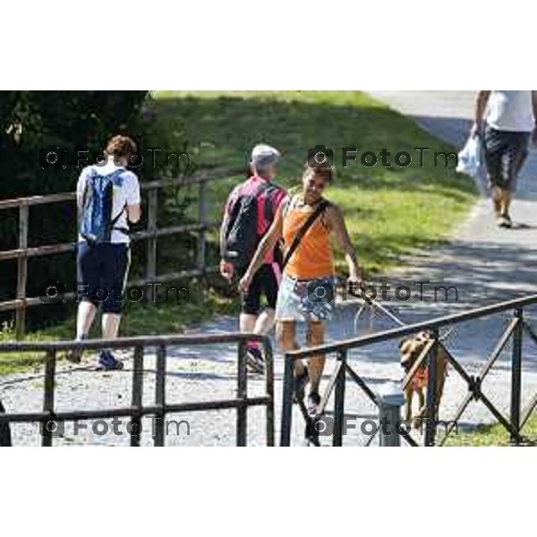 Tiziano Manzoni/LaPresse 6--07- 2024 Bergamo, Italia Cronaca Fiume Adda Trezzo sull\'Adda zona santuario di concesa la diga e la ciclabile