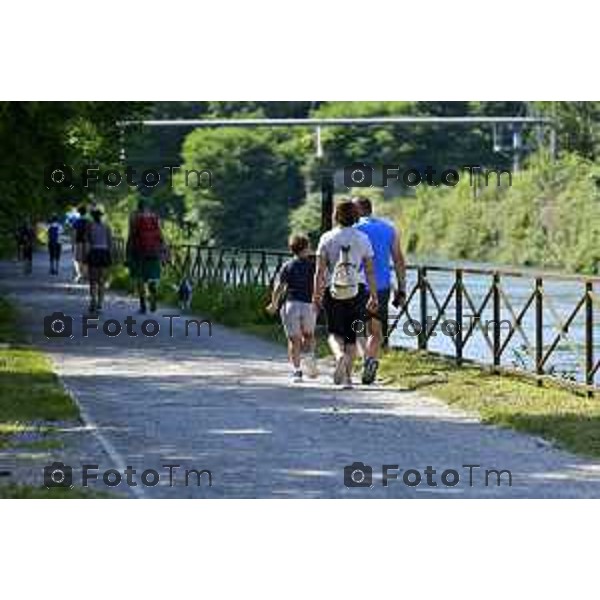 Tiziano Manzoni/LaPresse 6--07- 2024 Bergamo, Italia Cronaca Fiume Adda Trezzo sull\'Adda zona santuario di concesa la diga e la ciclabile