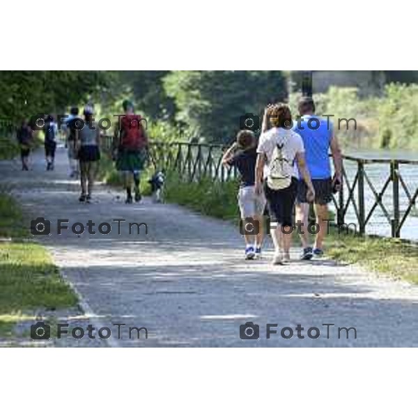 Tiziano Manzoni/LaPresse 6--07- 2024 Bergamo, Italia Cronaca Fiume Adda Trezzo sull\'Adda zona santuario di concesa la diga e la ciclabile