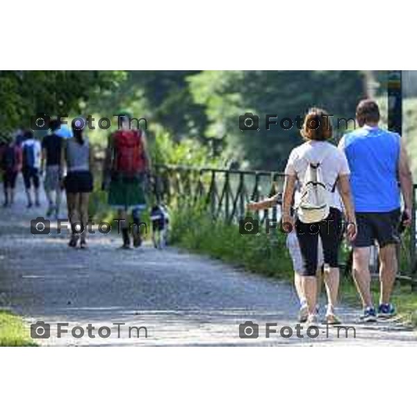 Tiziano Manzoni/LaPresse 6--07- 2024 Bergamo, Italia Cronaca Fiume Adda Trezzo sull\'Adda zona santuario di concesa la diga e la ciclabile