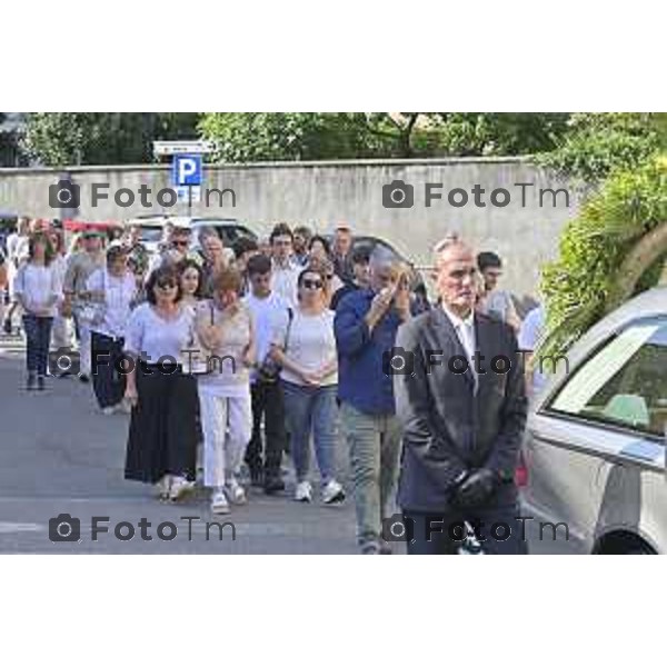 Tiziano Manzoni/LaPresse 20-07-2024 Bergamo, Italia Cronaca Bergamo Paladina funerale di Claudio Togni norto sul lavoro canale enel