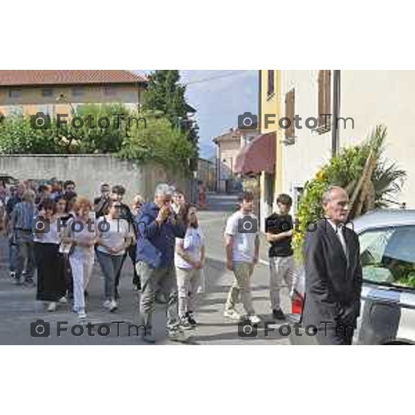 Tiziano Manzoni/LaPresse 20-07-2024 Bergamo, Italia Cronaca Bergamo Paladina funerale di Claudio Togni norto sul lavoro canale enel