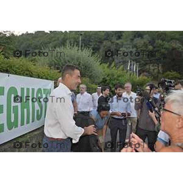 Tiziano Manzoni/LaPresse 10-08- 2024 Bergamo, Italia CronacaPontida Bergamo Generale Roberto Vannacci alla festa della Lega 2024