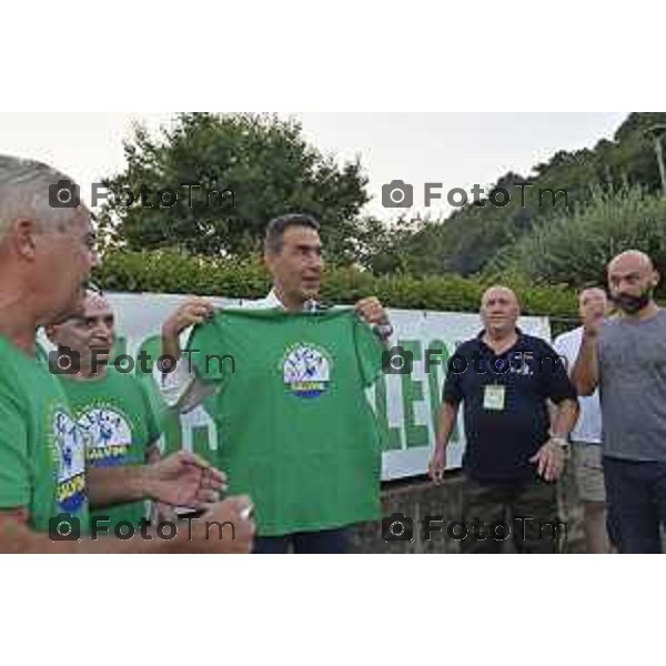 Tiziano Manzoni/LaPresse 10-08- 2024 Bergamo, Italia CronacaPontida Bergamo Generale Roberto Vannacci alla festa della Lega 2024