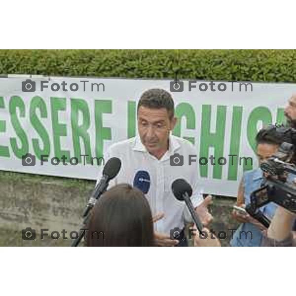 Tiziano Manzoni/LaPresse 10-08- 2024 Bergamo, Italia CronacaPontida Bergamo Generale Roberto Vannacci alla festa della Lega 2024