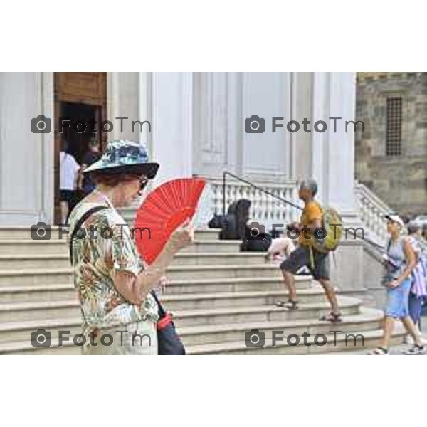 Tiziano Manzoni/LaPresse 14--06- 2024 Bergamo, Italia Cronaca Bergamo Bergamo 14 agosto turisti gente città ferragosto