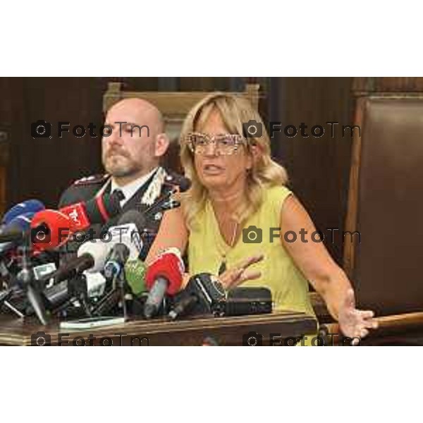 Tiziano Manzoni/LaPresse 30-08- 2024 Bergamo, Italia Cronaca Nera Bergamo Procura conferenza Omicidio Sharon Verzeni dopo il fermo Moussa Sangare. Ponzoni Sauco e Maria Cristina Rota ispondono alle domande dei gionranlisti