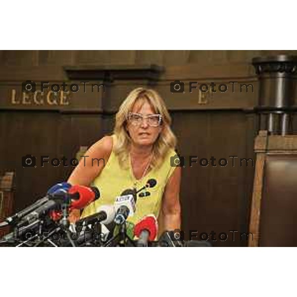 Tiziano Manzoni/LaPresse 30-08- 2024 Bergamo, Italia Cronaca Nera Bergamo Procura conferenza Omicidio Sharon Verzeni dopo il fermo Moussa Sangare. Ponzoni Sauco e Maria Cristina Rota ispondono alle domande dei gionranlisti