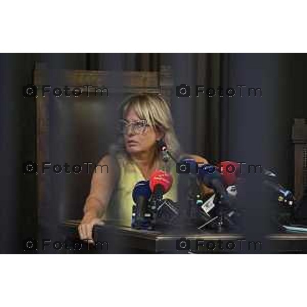 Tiziano Manzoni/LaPresse 30-08- 2024 Bergamo, Italia Cronaca Nera Bergamo Procura conferenza Omicidio Sharon Verzeni dopo il fermo Moussa Sangare. Ponzoni Sauco e Maria Cristina Rota ispondono alle domande dei gionranlisti