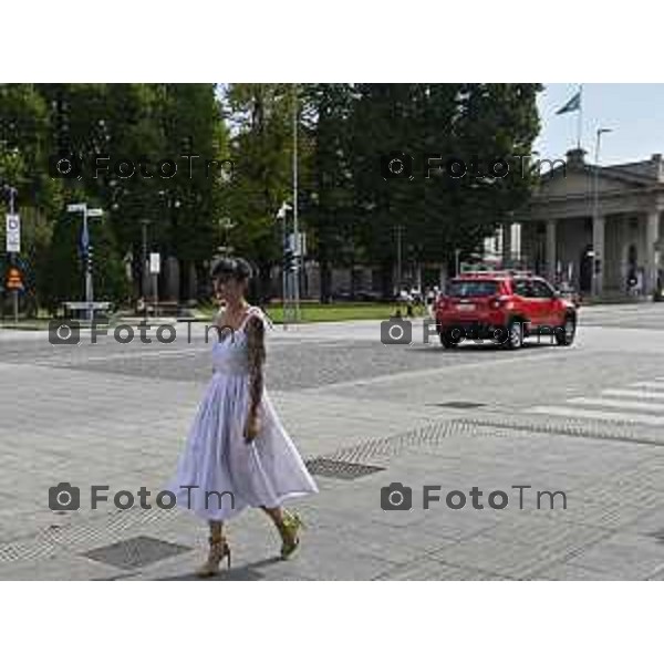 Tiziano Manzoni/LaPresse 04-06- 2024 Bergamo, Italia Cronaca Bergamo Bergamo gente bergamo bassa sentierone gente turisti stranieri cinesi