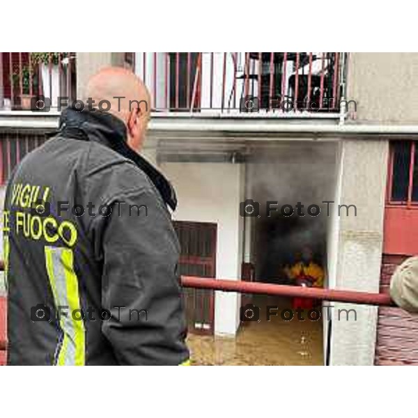 Tiziano Manzoni/LaPresse 9-09- 2024 Bergamo, Italia Cronaca zona palazzetto colpita dal maltempo e straripamento del torrente morla